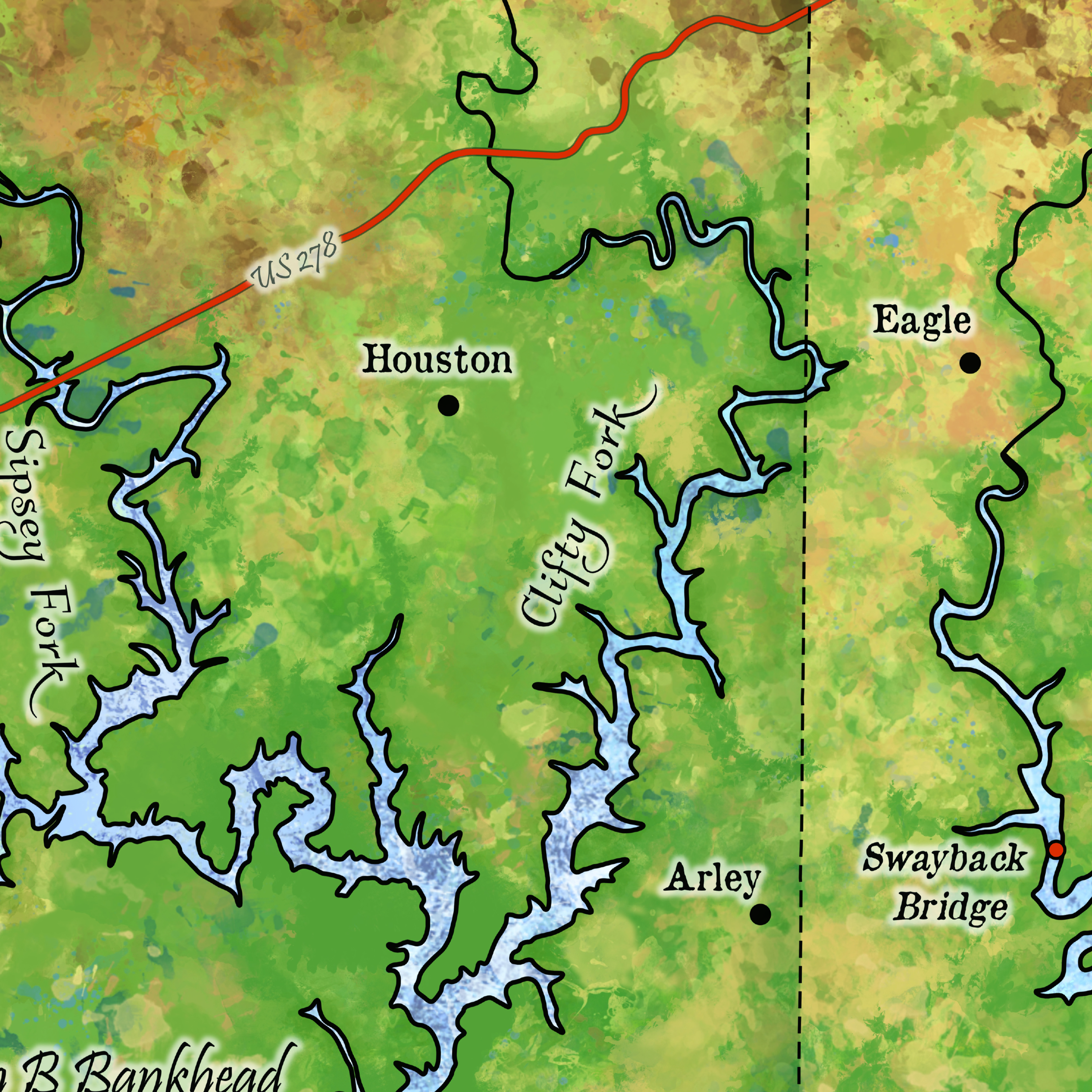 Póster con impresión de arte de mapa de Lewis Smith Lake Alabama de colección decoración y regalo de pared para el hogar - Imagen 33 de 57