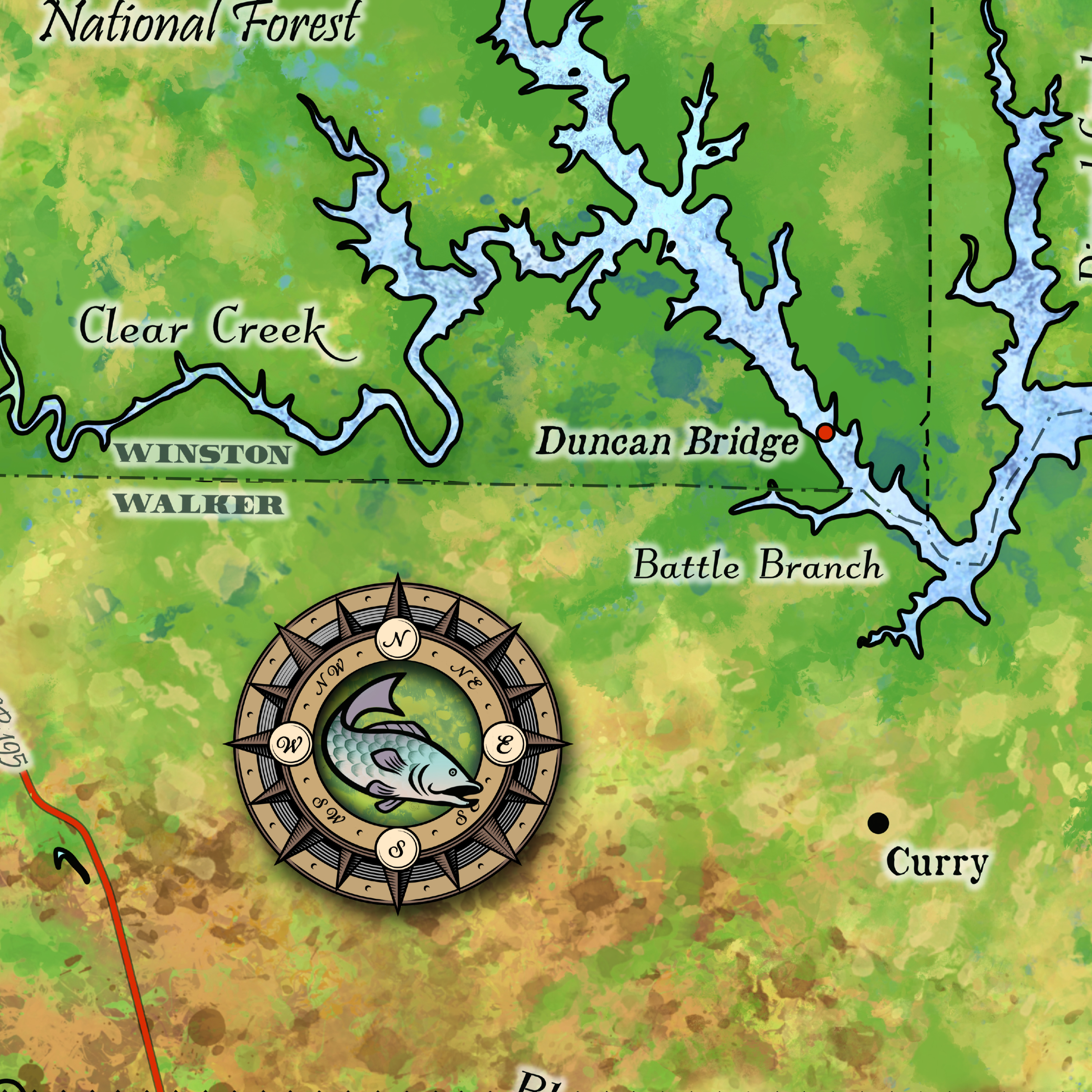 Póster con impresión de arte de mapa de Lewis Smith Lake Alabama de colección decoración y regalo de pared para el hogar - Imagen 39 de 57