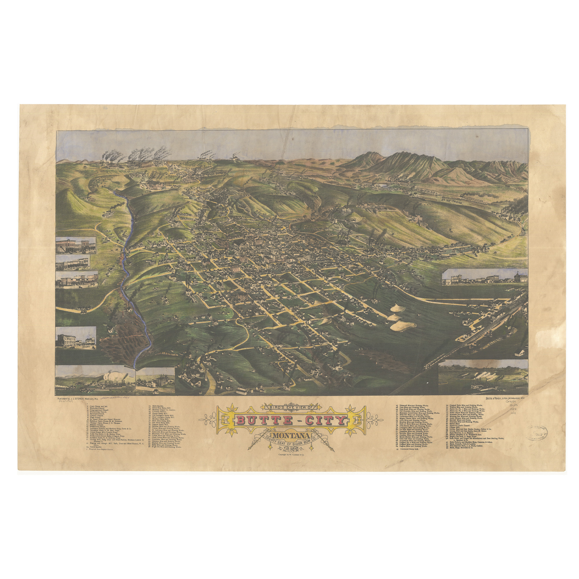 Póster de Mapa Antiguo de Montana Mapa Arte Impreso De Colección Pared Hogar Gran Decoración y Regalo - Imagen 17 de 56