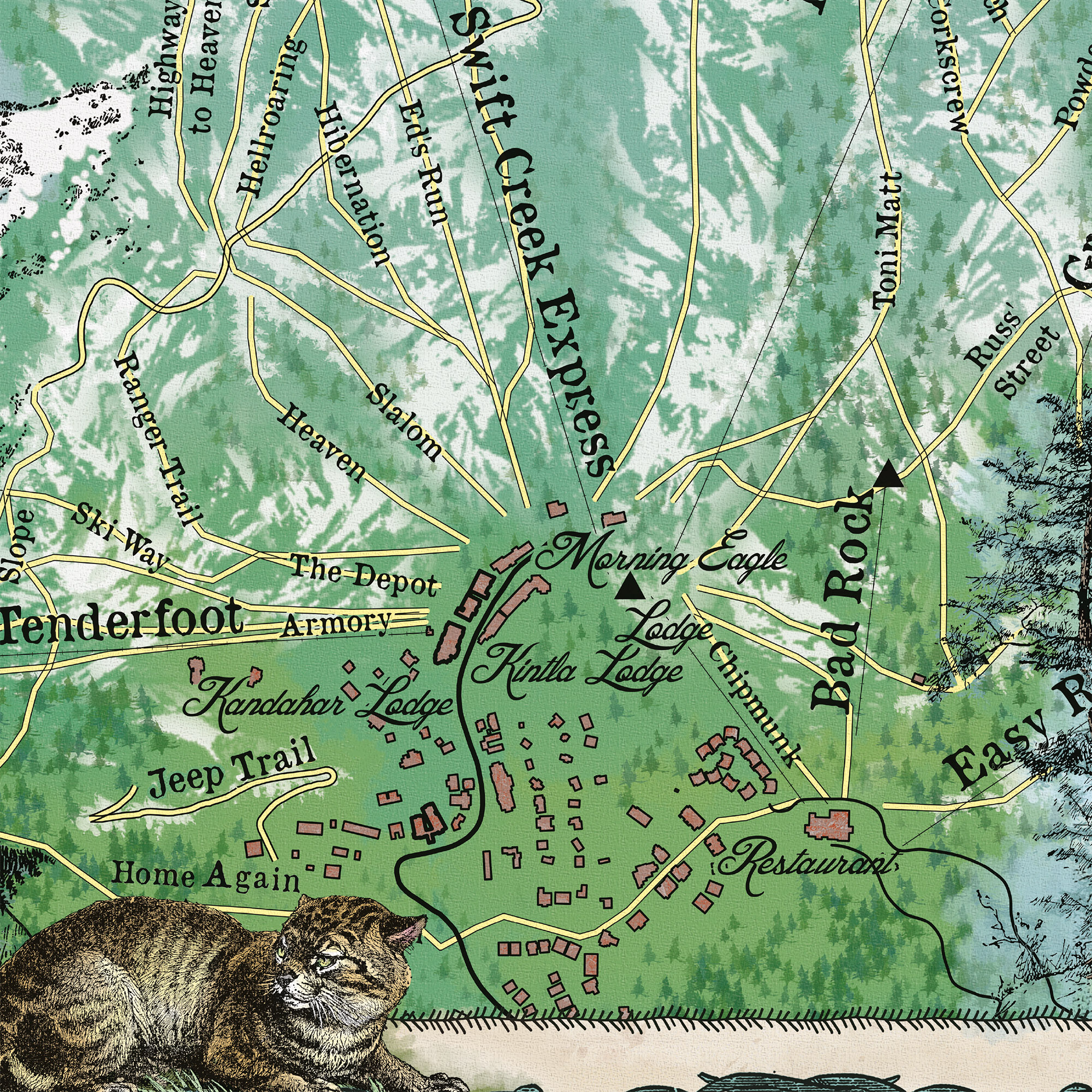 Whitefish Ski Runs Montana Map Art Print Poster Vintage Wall Great Home & Decor - Imagen 45 de 48
