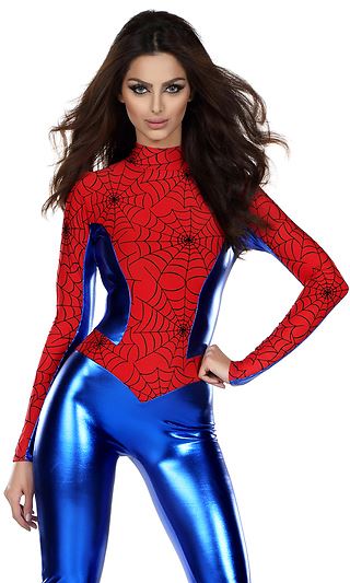 Spider Print Women Bodysuit Costume