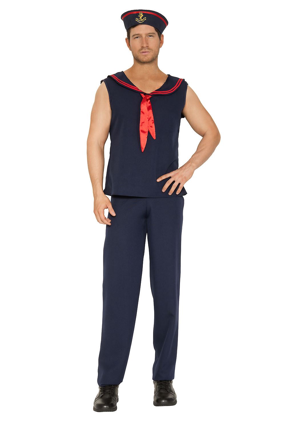 Sailor Navy Red Men Costume