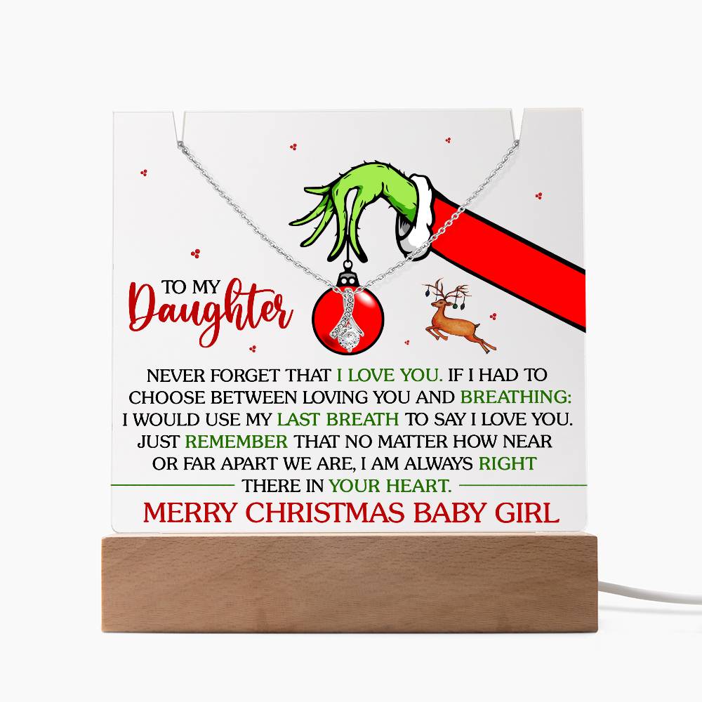 To My Daughter, Christmas Daughter Gift, Acrylic+Pendant Necklace Bundle Gift!🎁 - Picture 10 of 11