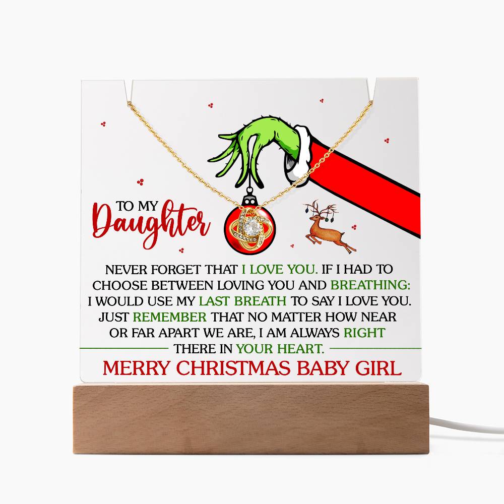 To My Daughter, Christmas Daughter Gift Acrylic Love Knot Necklace Bundle Gift🎁 - Picture 12 of 12
