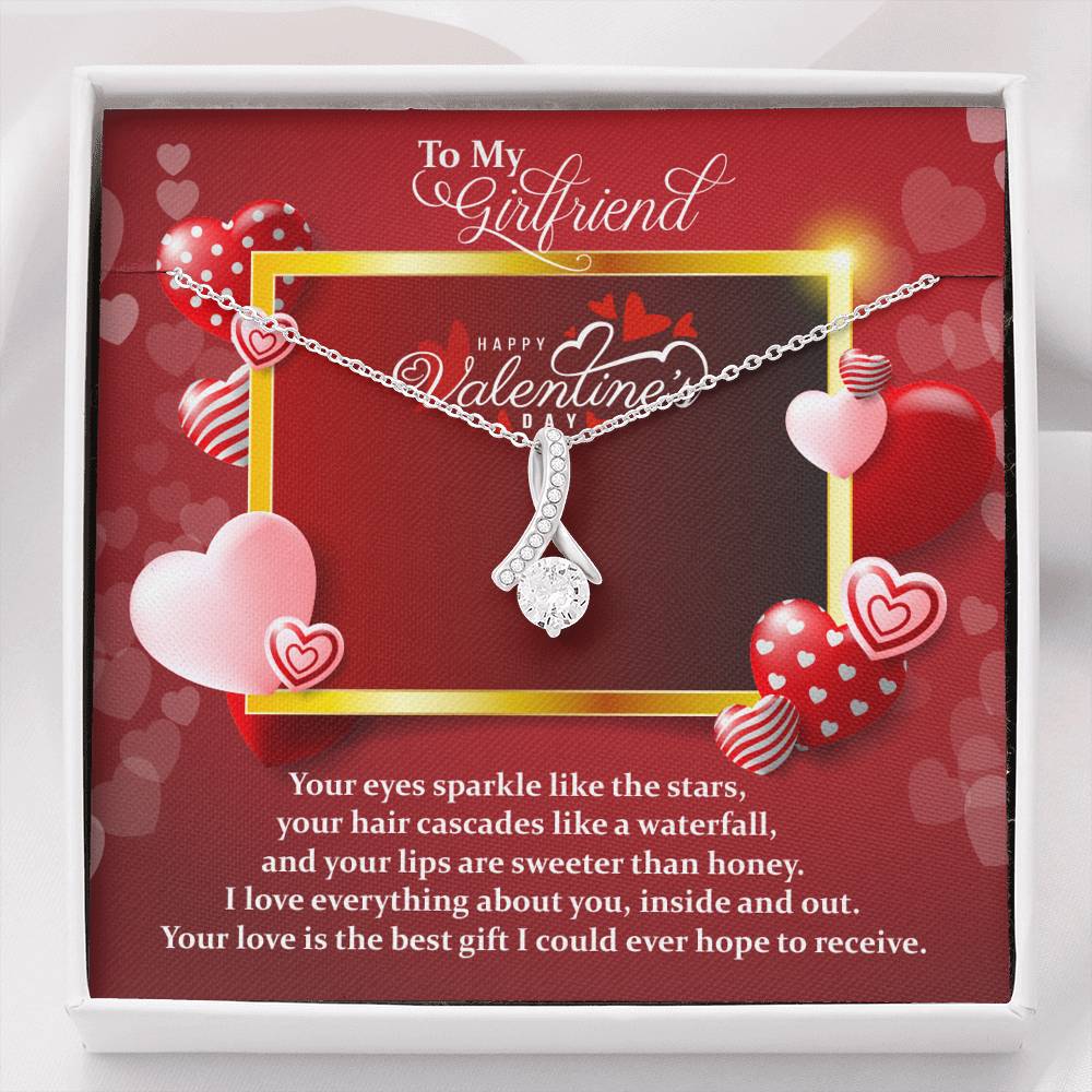 Necklace Pendant C.Zirconia Valentine Girlfriend Gift|Your Love Is the Best Gift - Picture 10 of 11