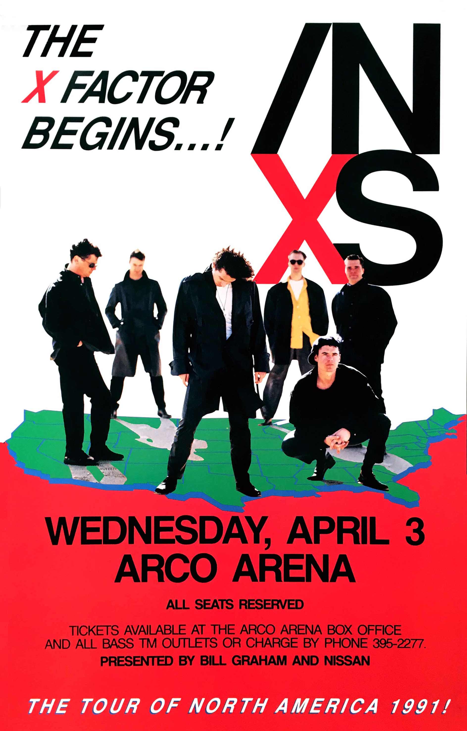 Inxs Poster X Factor North American Tour Arco Arena Sacramento