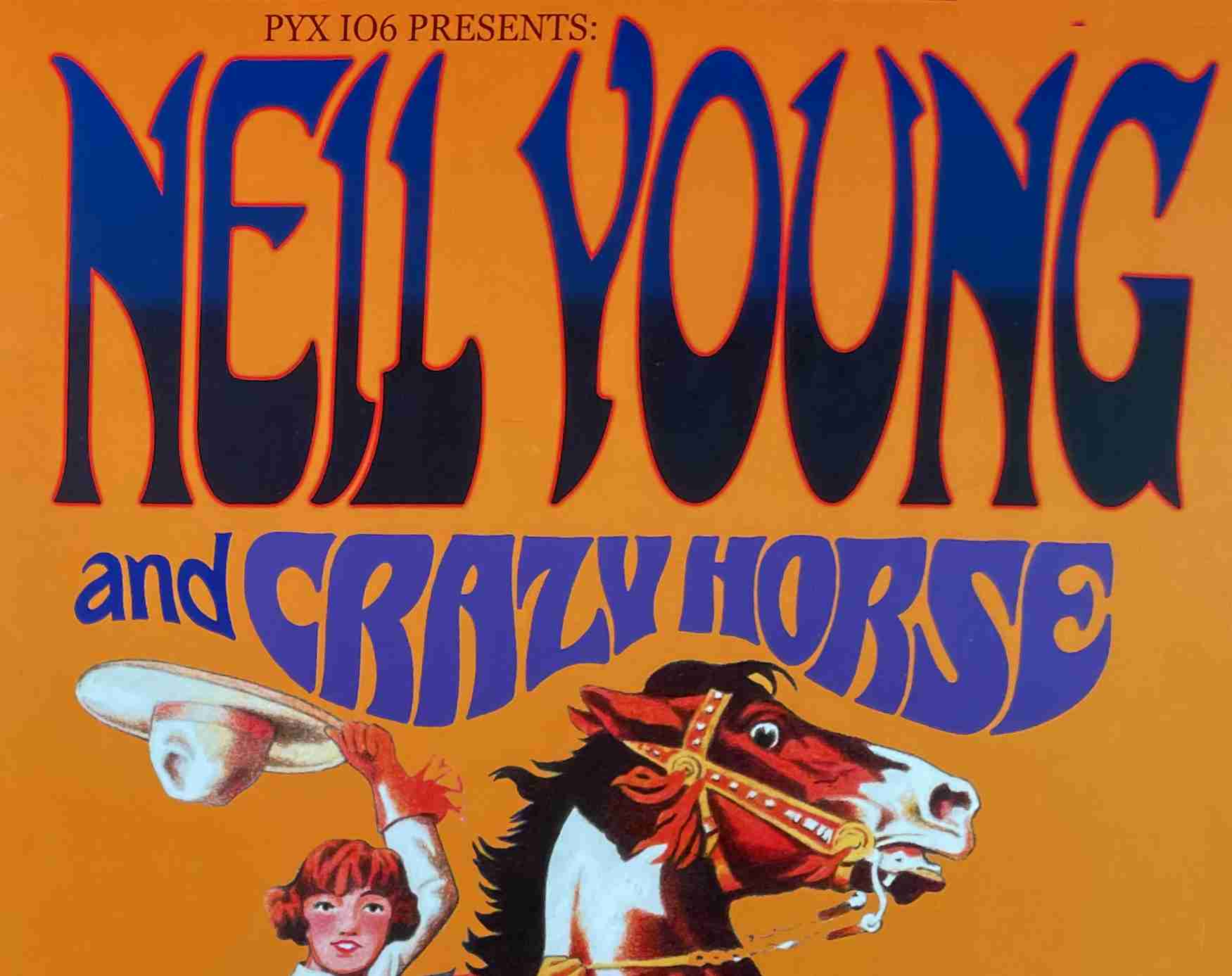 RARE ORIGINAL UNCUT PROOF Neil Young Crazy Horse Poster Signed by