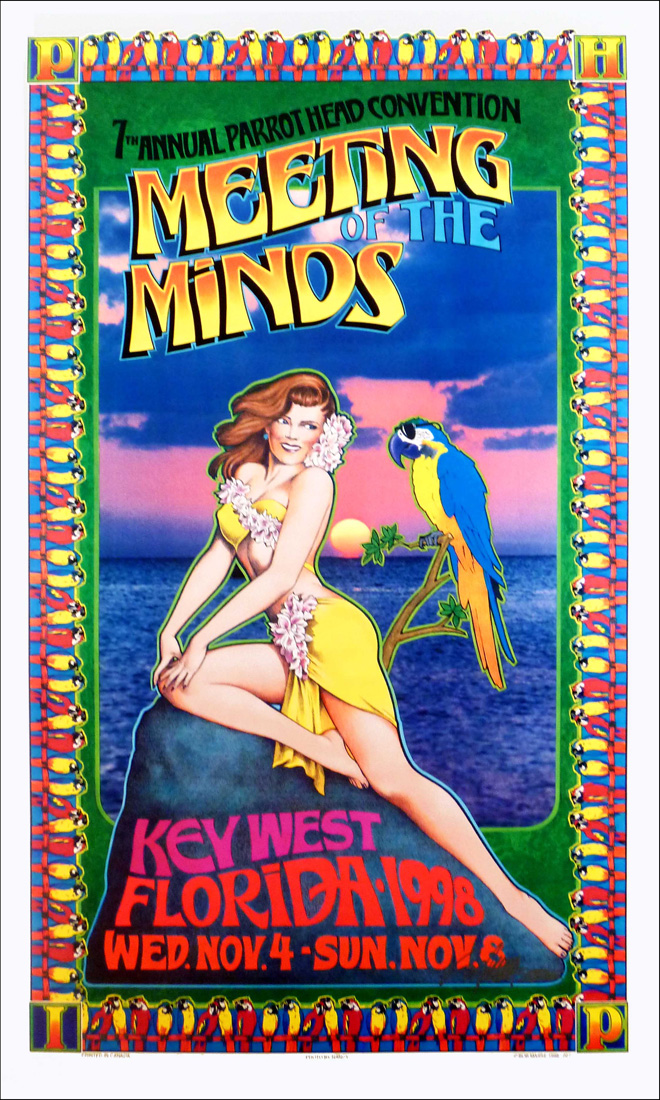 Jimmy Buffett Poster Parrot Heads 7th Meeting of the Minds Hand Signed Bob Masse