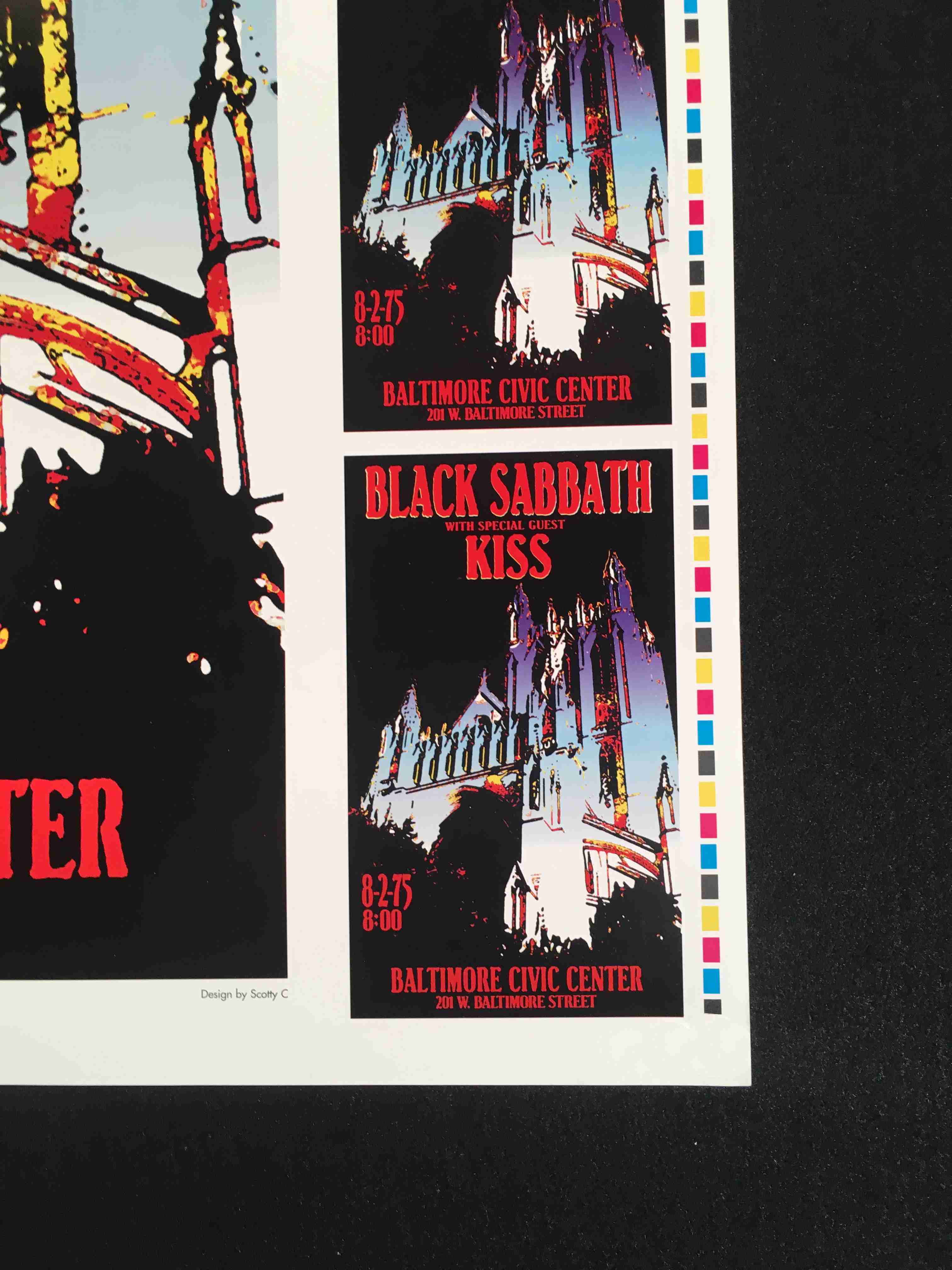 Black Sabbath Poster with Kiss Baltimore 1975 Tribute Scotty C