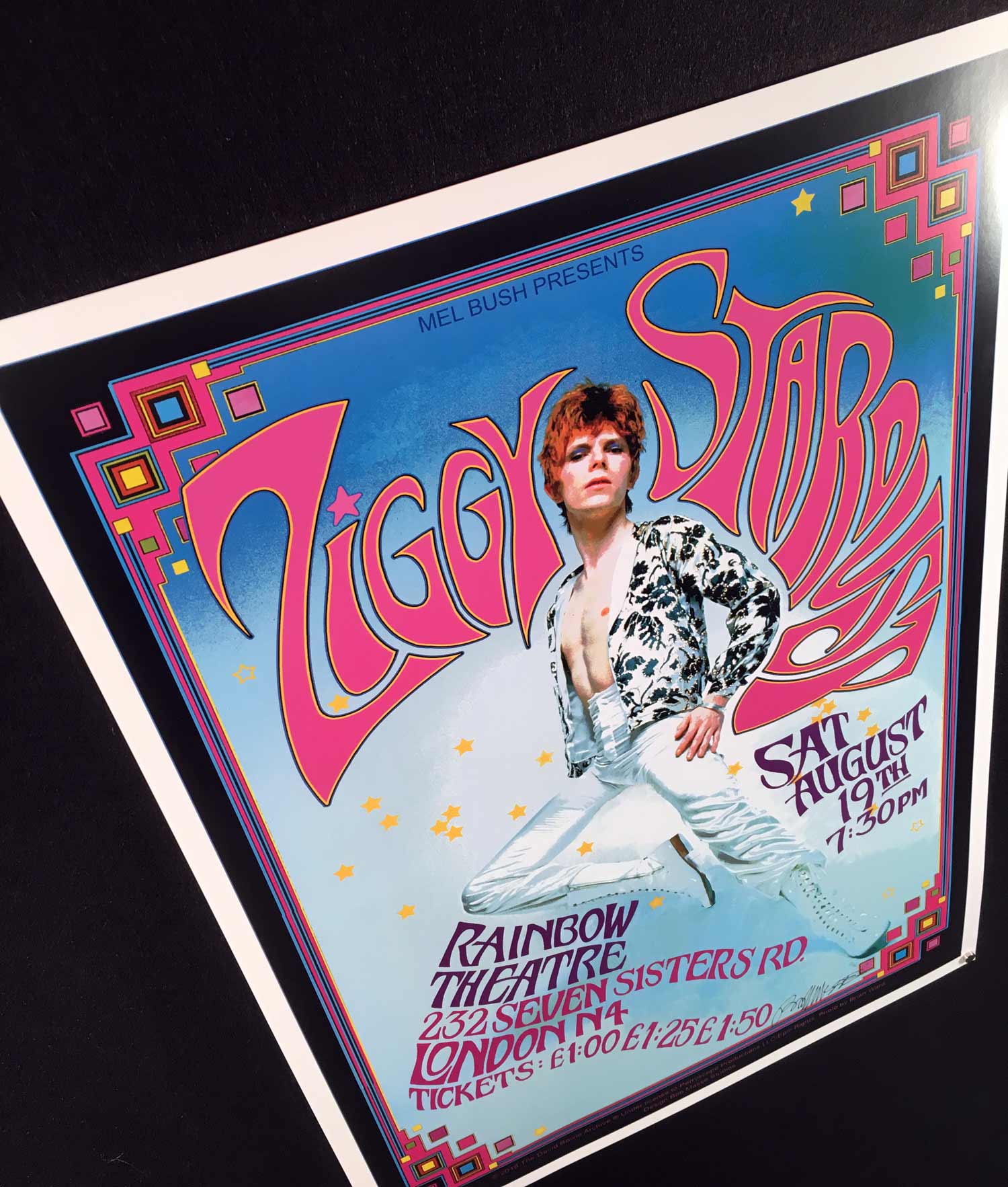 David Bowie Ziggy Stardust Poster Honors 1972 Rainbow Theater Show