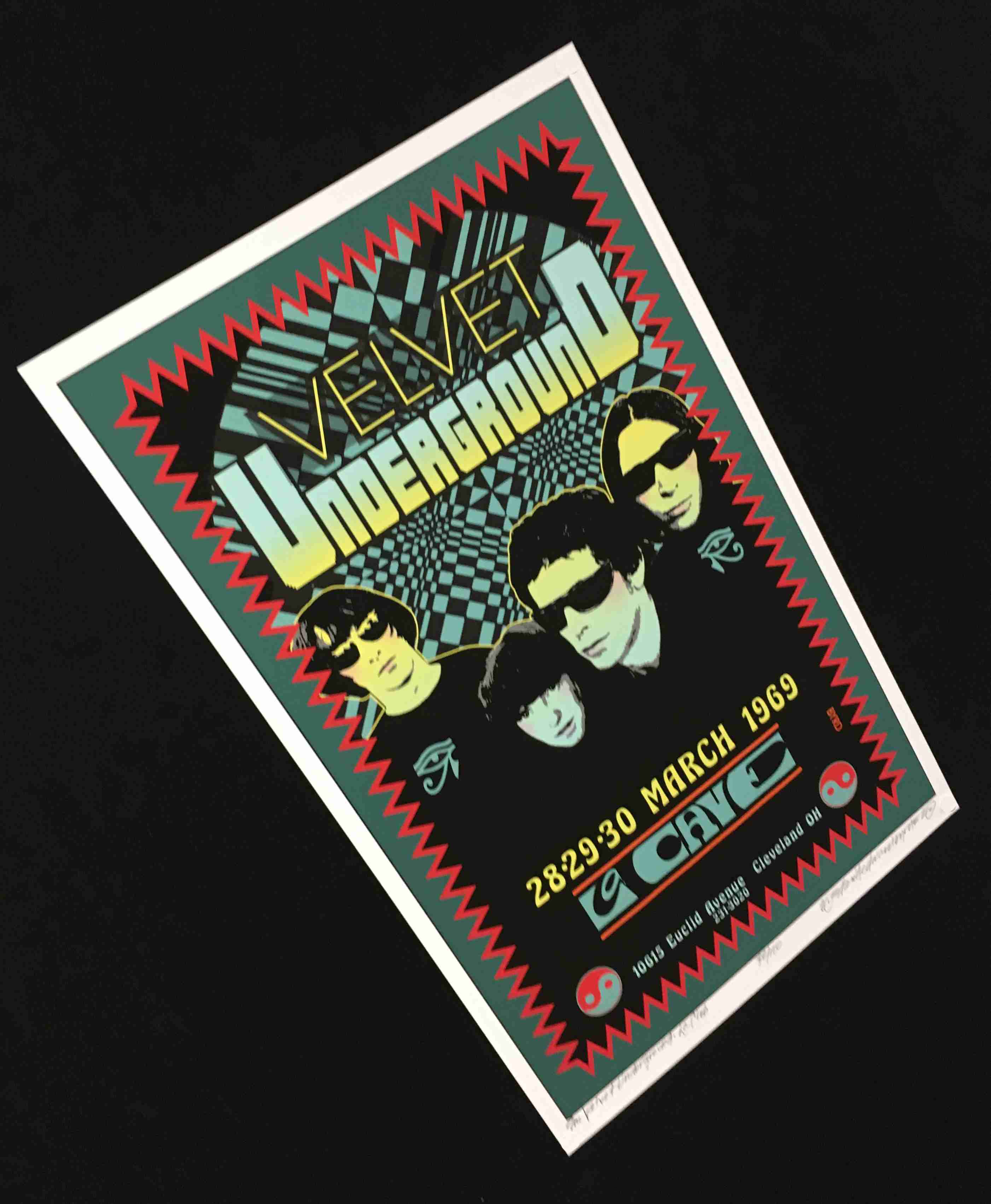 Velvet Underground Poster La Cave 1969 New Artist Edition S/N 100