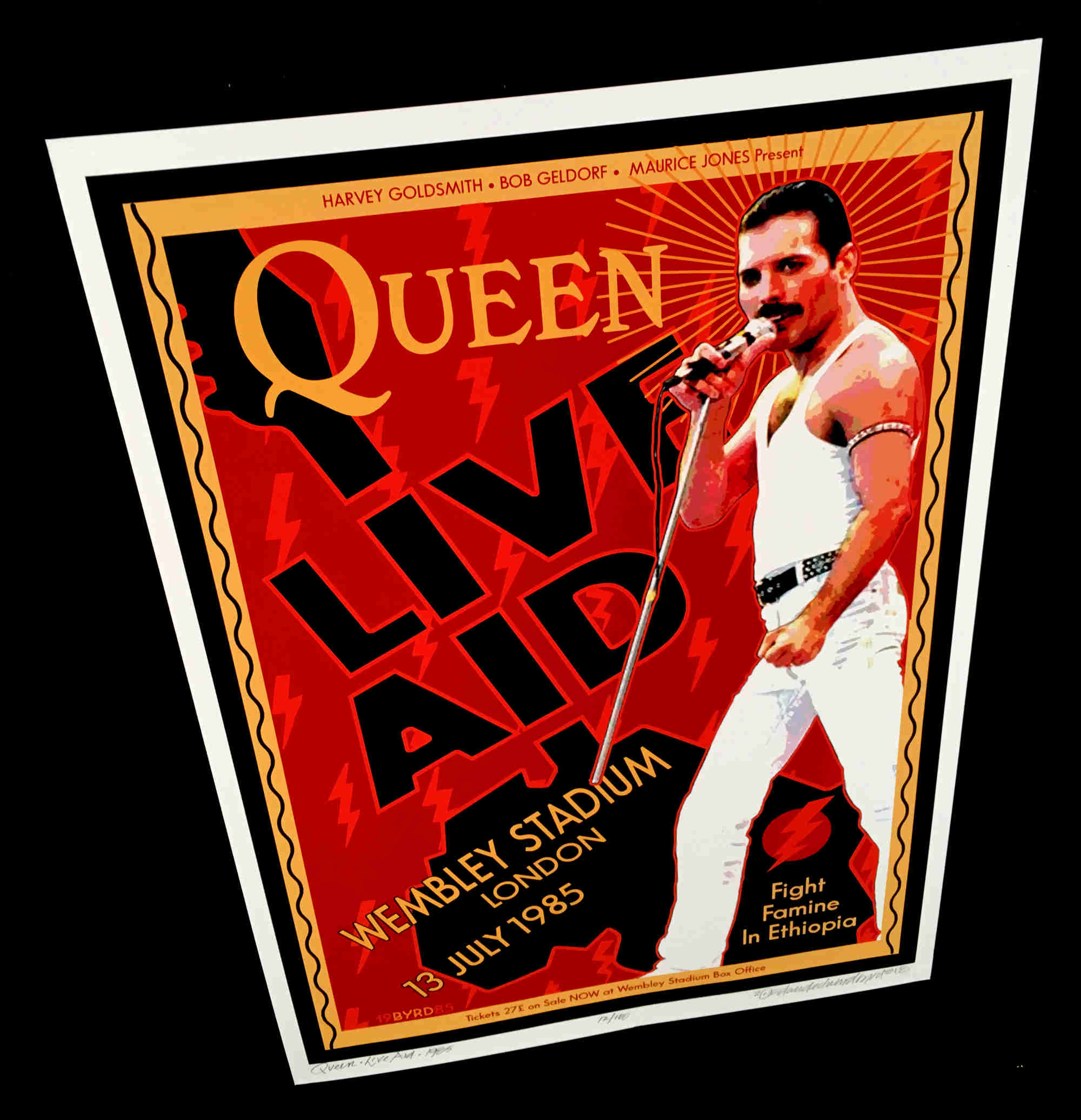 QUEEN Poster Live Aid 1985 Wembley Hand-Signed New Tribute David