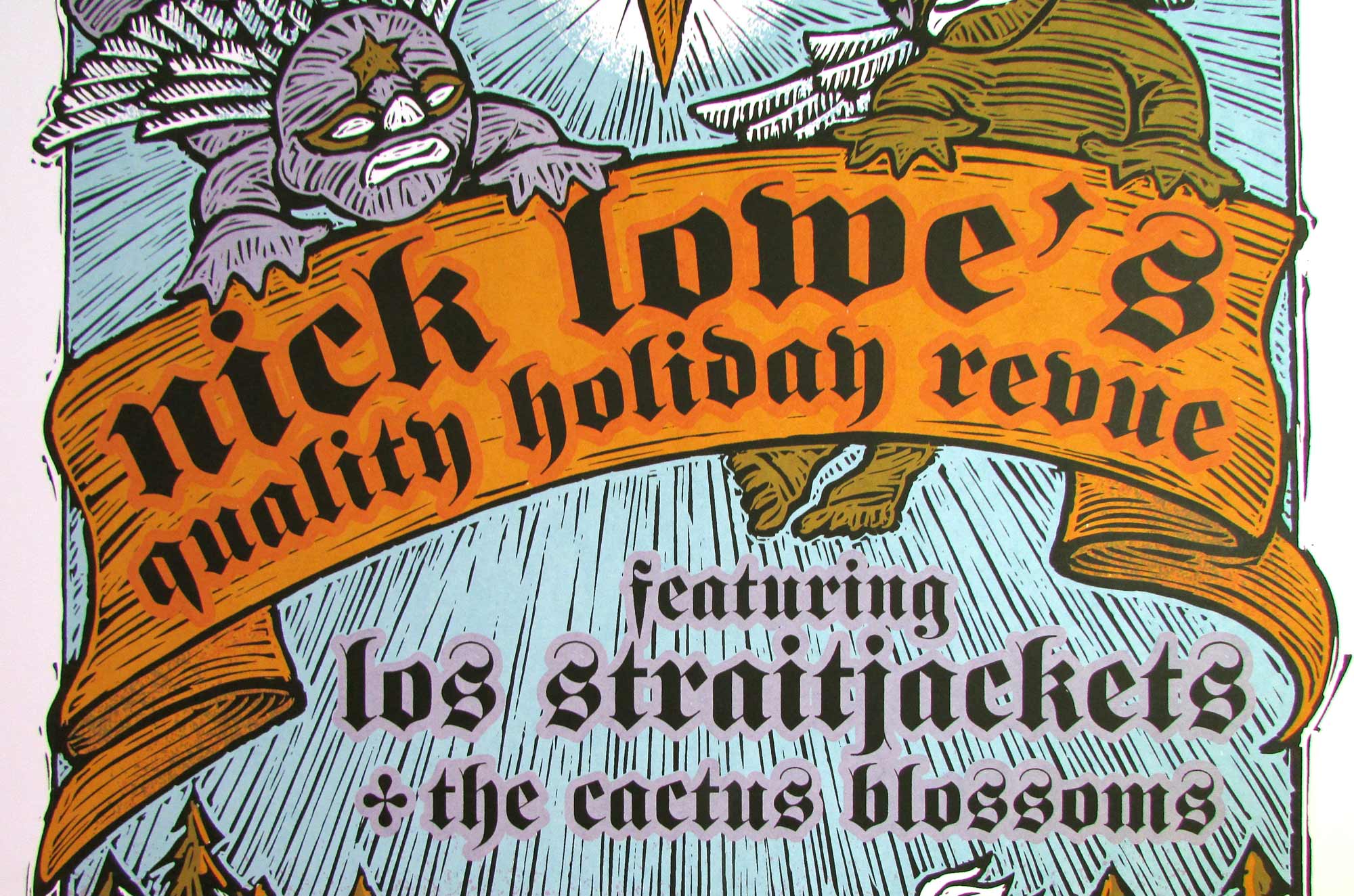 Nick Lowe Aladdin Theater Portland Signed Silkscreen Poster by Gary Houston
