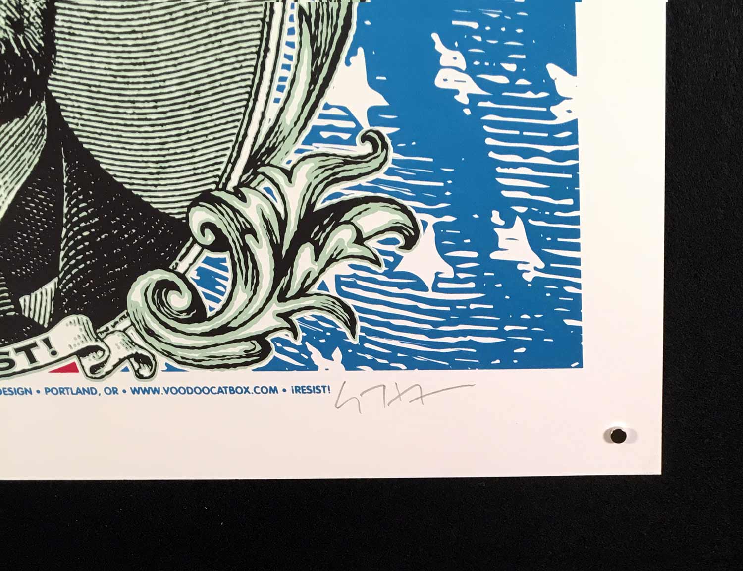 Poster Original Hand-Signed Silkscreen Gary Houston Weeping Abe Lincoln Resist