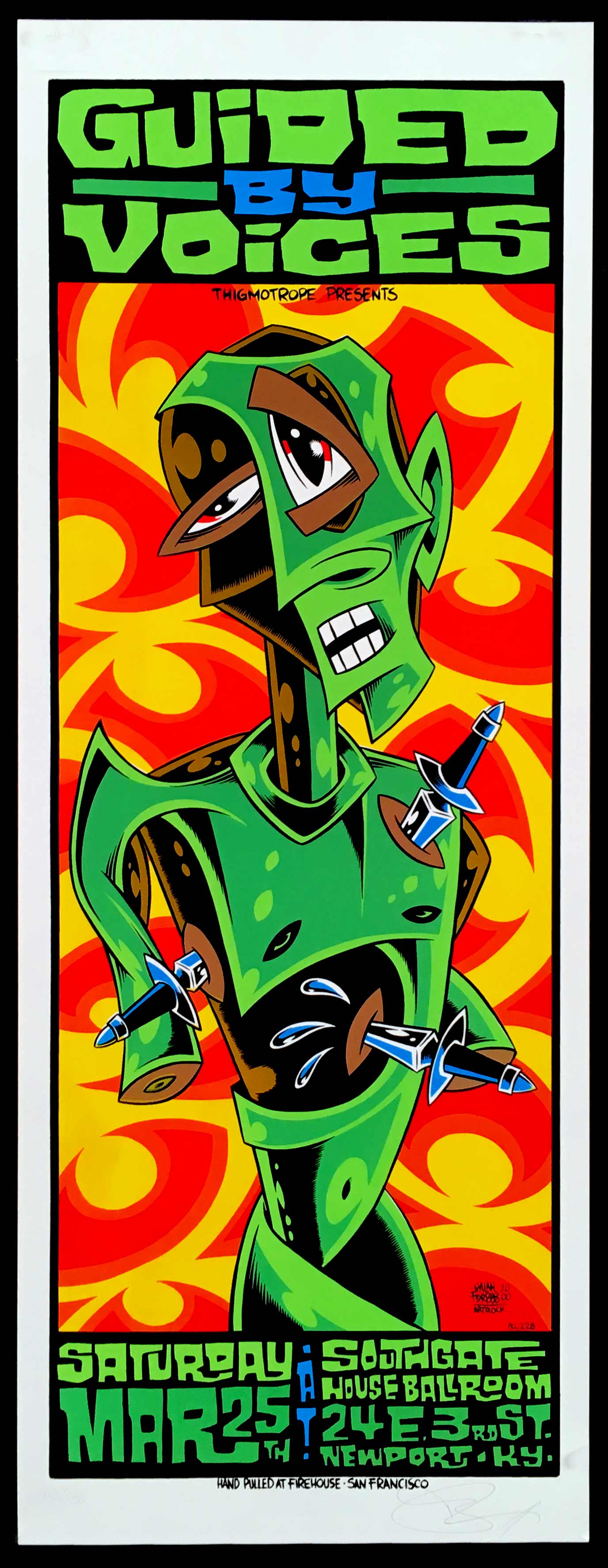 Guided By Voices Poster Newport 2000 S N 300 Original Silkscreen Alan Guided By Voices Poster Newport 2000 S N 300 Original Silkscreen Alan