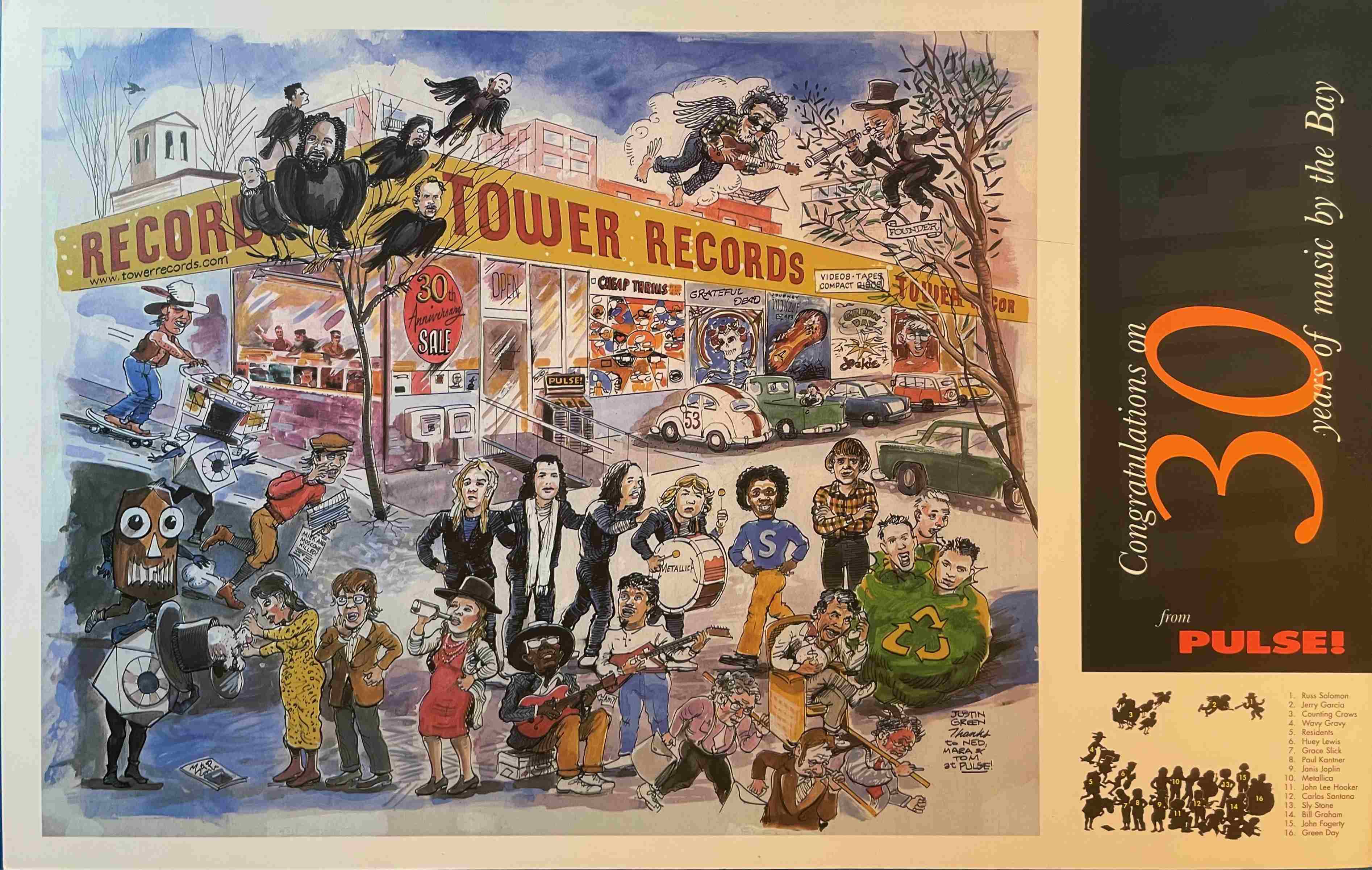 milet x TOWER RECORDS ポスター Tower Records San Fran Store 30th Poster by Justin Greene features