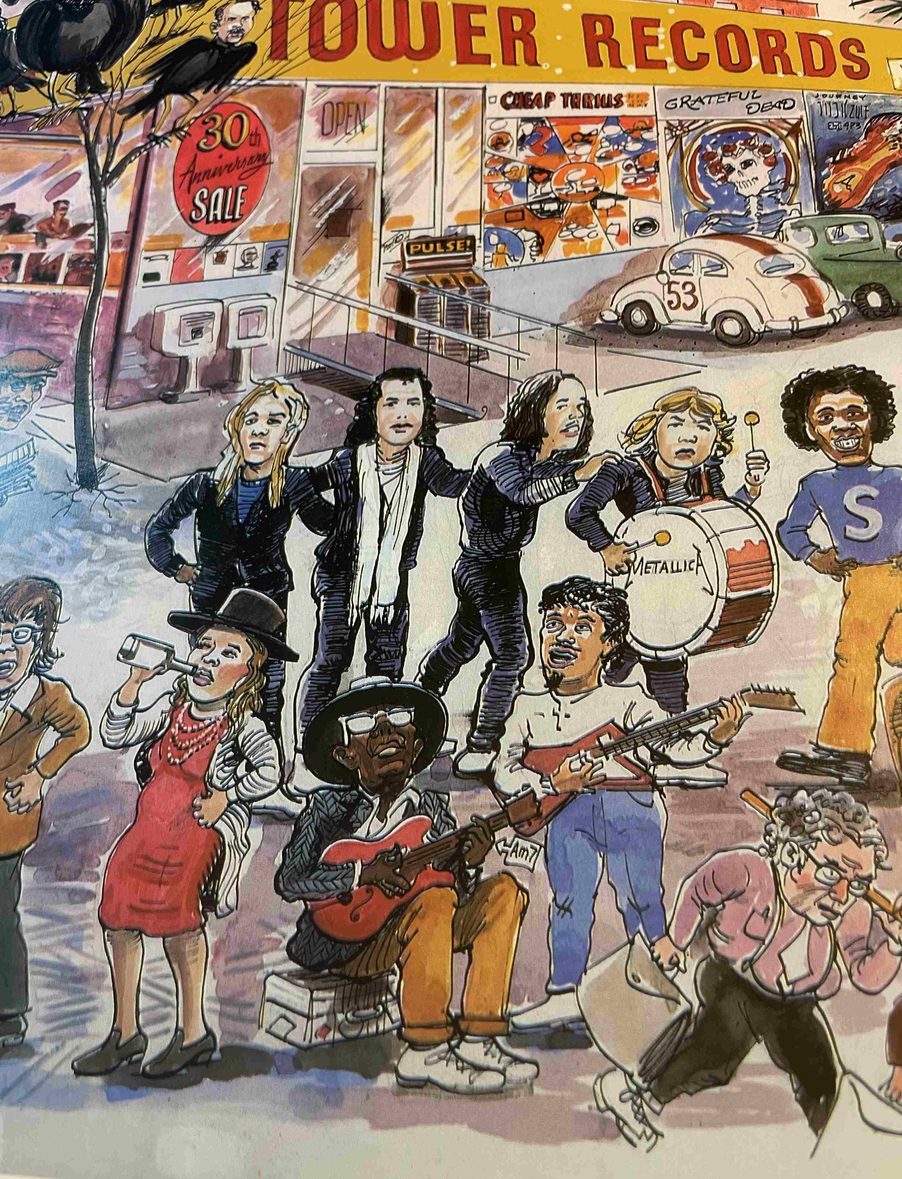 Tower Records San Fran Store 30th Poster by Justin Greene features