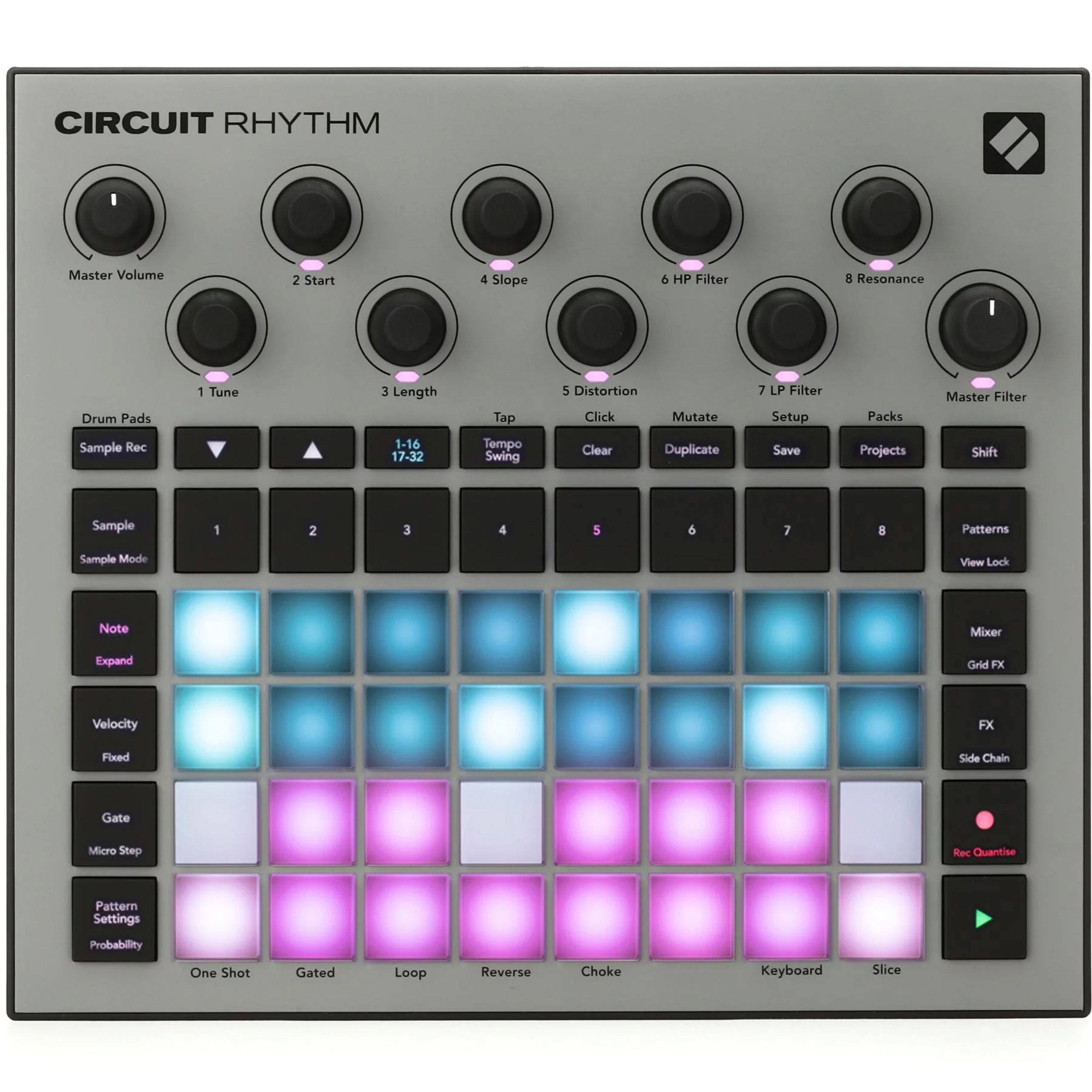 Novation Circuit Rhythm スタンドアローン サンプラー Novation Circuit Rhythm Standalone Sampler and Groove