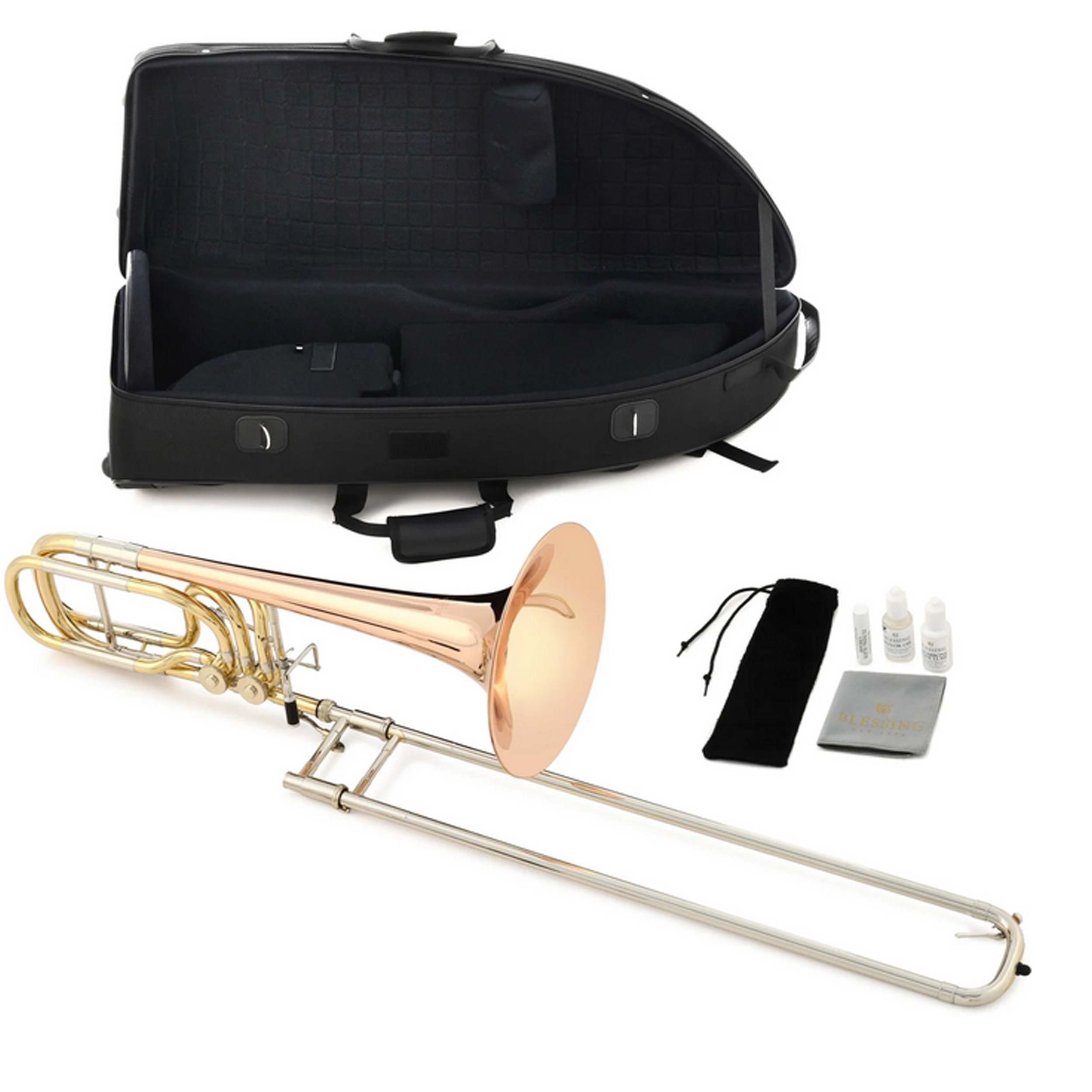 Blessing Bass Trombone, Double Rotor, Clear Lacquer, Outfit | eBay