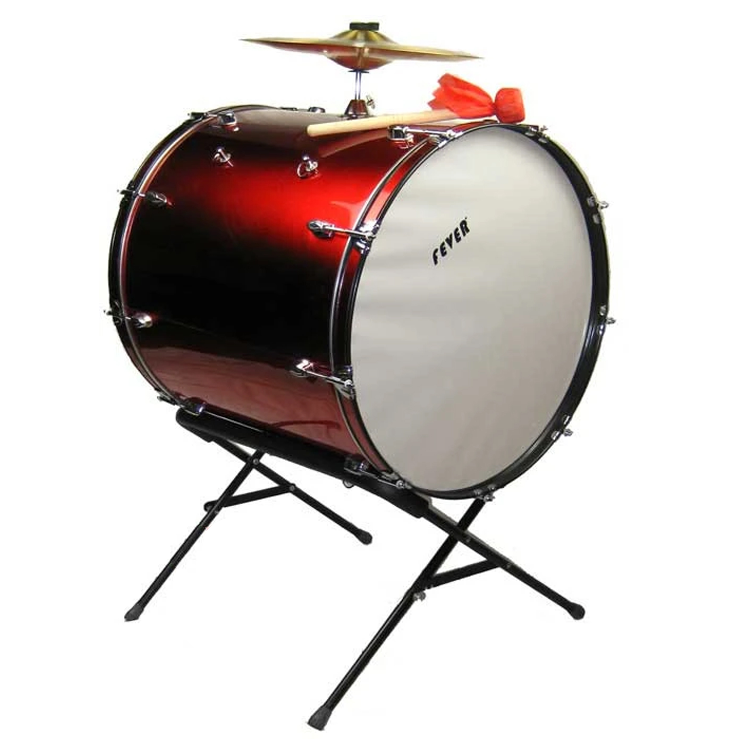 Fever 24x24 Drum Bass Tambora with Stand Red 805232310022 eBay