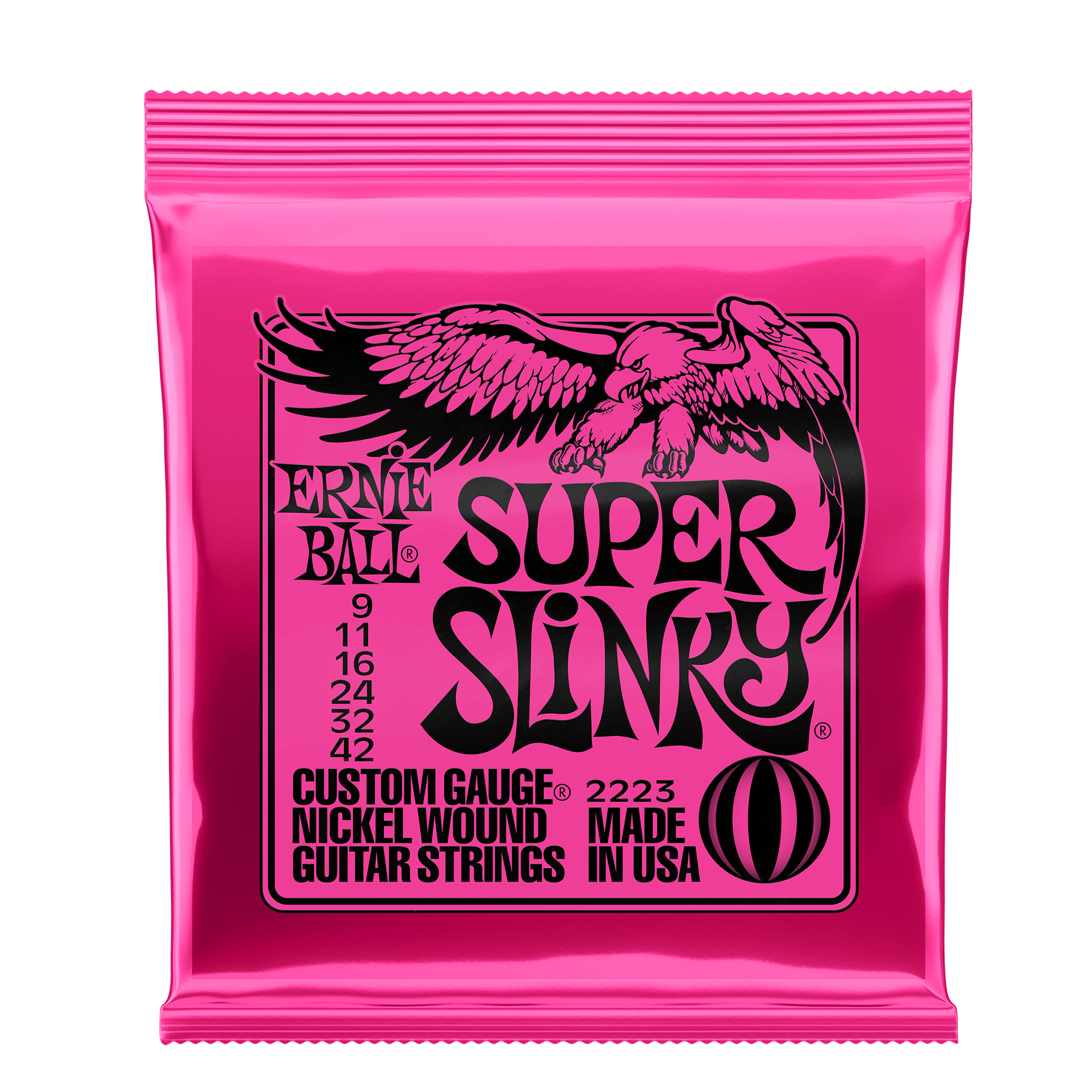 Ernie Ball Super Slinky Nickel Wound Electric Guitar Strings 942