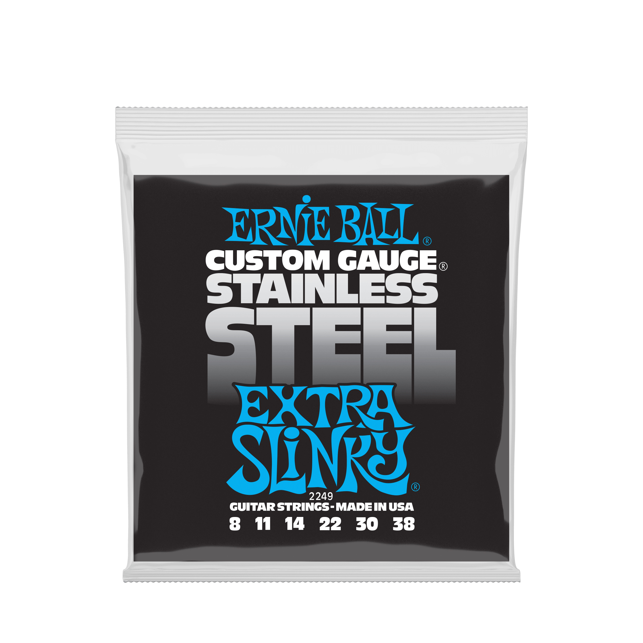 Ernie Ball Extra Slinky Stainless Steel Wound Electric Guitar Strings 8
