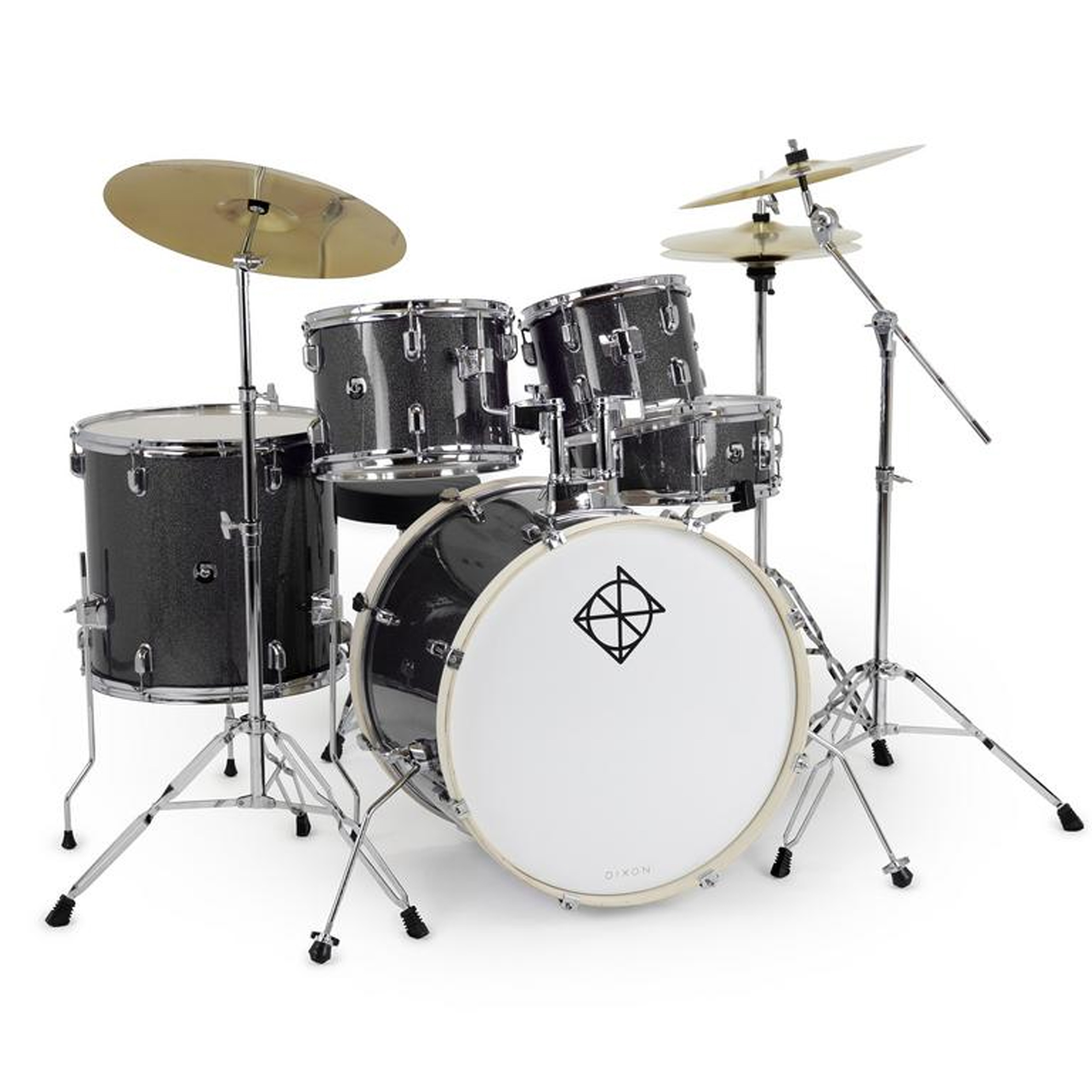 Dixon Spark 5pc Drum Set Misty Black Complete Outfit | eBay
