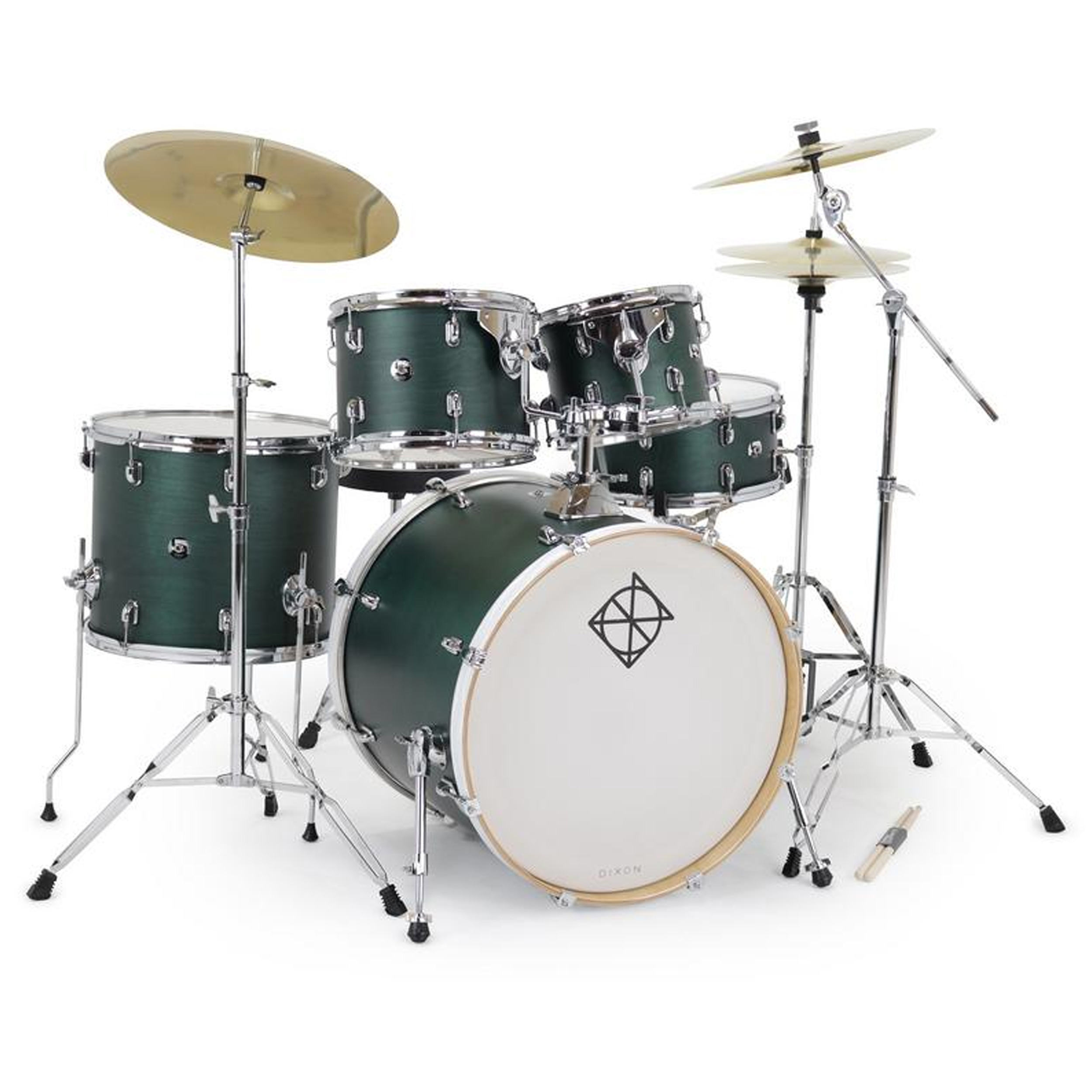 Dixon Spark Birch 5pc See Through Green Acoustic Drum Shell