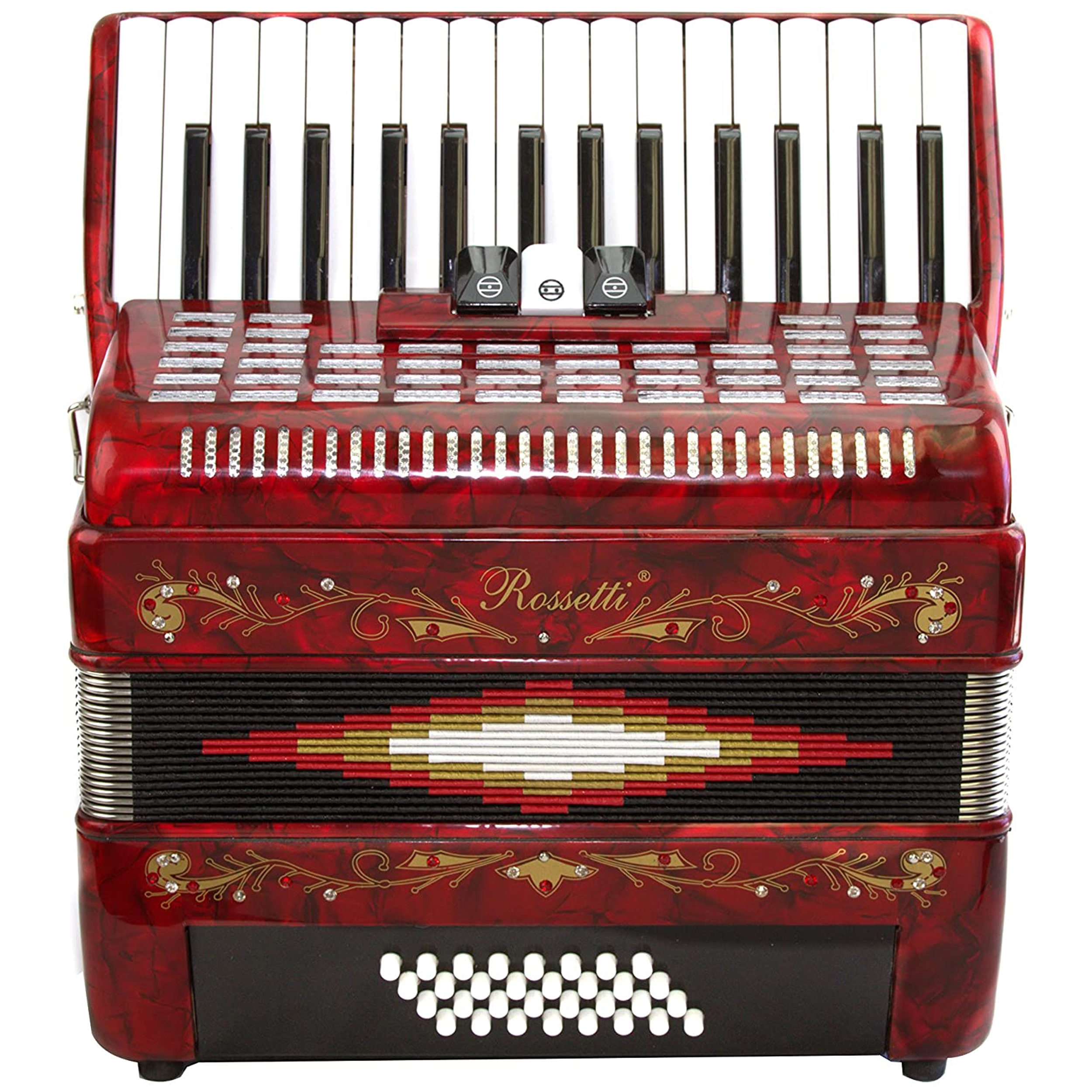 Rossetti Piano Accordion 32 Bass 30 Piano Keys 3 Switches Red | eBay
