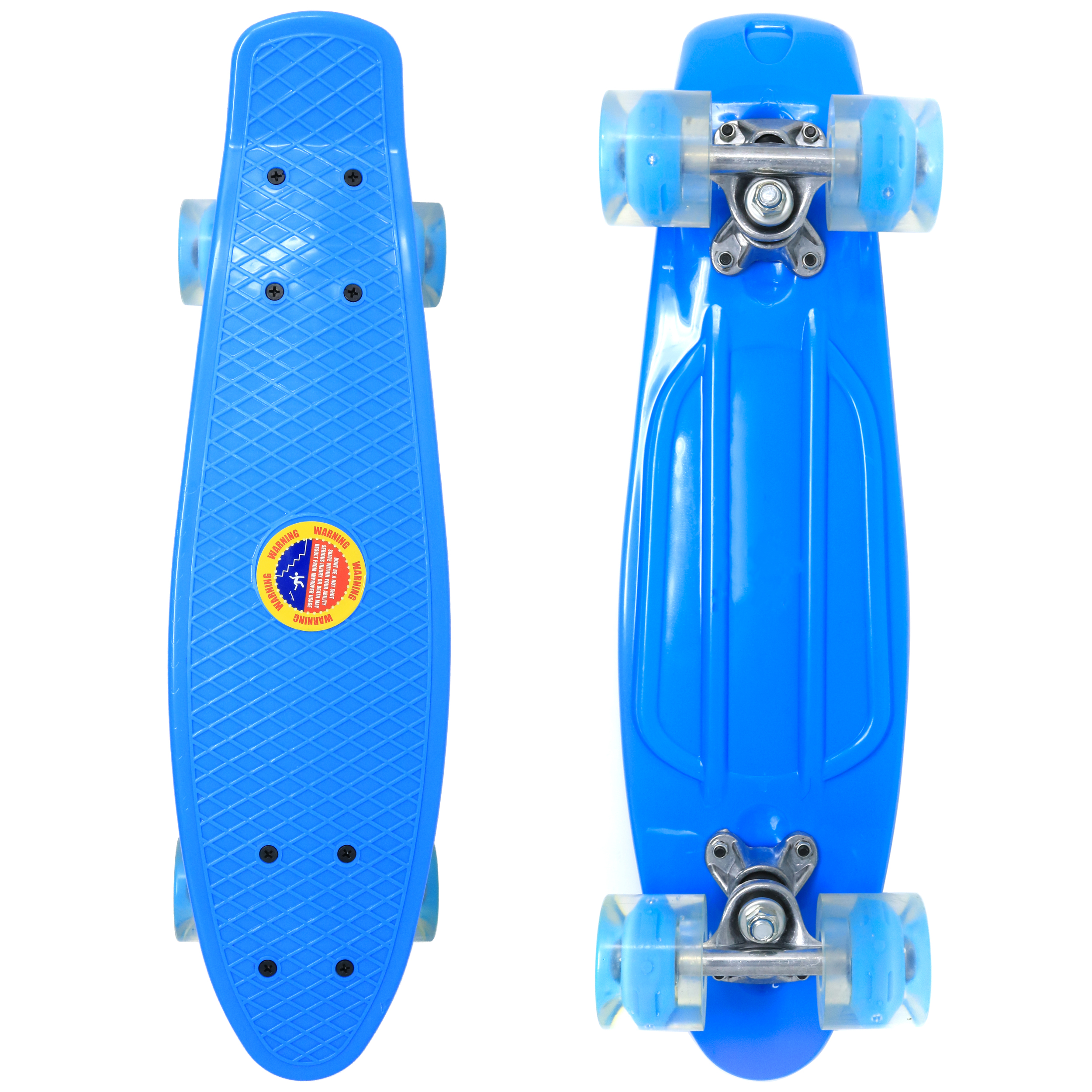 Retailery 22 Inch Skateboard With LightUp LED Wheels, Blue
