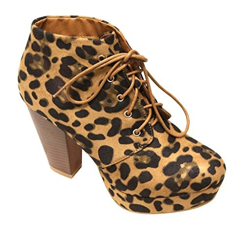 Women's Goldie-21 Almond toe platform lace up chunky heel ankle