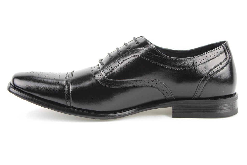 NEW BLACK DELLI ALDO MENS LEATHER LACE UP OXFORDS CAP TOE DRESS SHOES NEW BLACK DELLI ALDO MENS LEATHER LACE UP OXFORDS CAP TOE DRESS SHOES