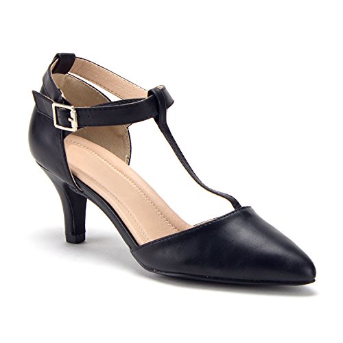 Jazame Ellie elegante Damenschuhe mit T-Riemen spitz zulaufenden Kitty-Absätzen - Bild 7 von 8