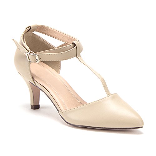 Jazame Ellie elegante Damenschuhe mit T-Riemen spitz zulaufenden Kitty-Absätzen - Bild 8 von 8