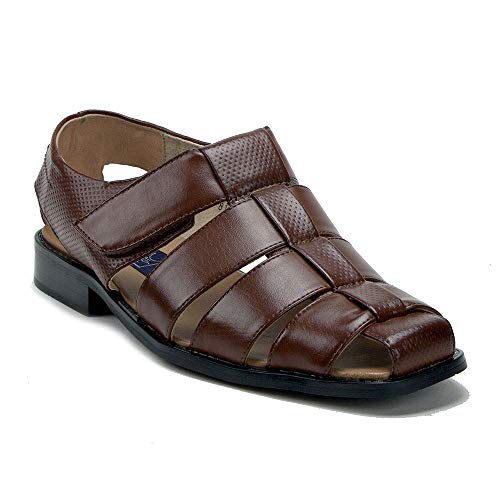 Men's 44327 Caged Leather Lined Closed Toe Fisherman Dress Sandals | eBay Men's 44327 Caged Leather Lined Closed Toe Fisherman Dress Sandals | eBay