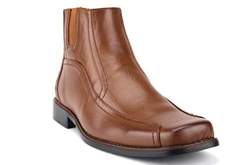 Men's 38912 Leather Lined Ankle High Moto Zipped Chelsea Dress Boots - Picture 9 of 9