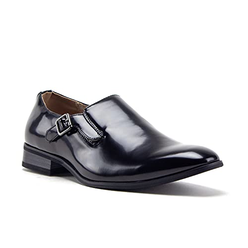 Jazamé Men's 77807 Slip On Round Toe Hand Burnished Loafers, Dress Shoes - Picture 2 of 5