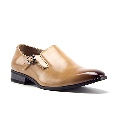 Jazamé Men's 77807 Slip On Round Toe Hand Burnished Loafers, Dress Shoes - Picture 3 of 5