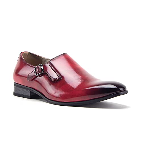Jazamé Men's 77807 Slip On Round Toe Hand Burnished Loafers, Dress Shoes - Picture 4 of 5