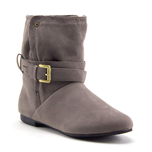 Damen-Stiefeletten mit Fell gefüttert wandelbar Bündchen rund geschnitten Wildleder elegante Stiefel - Bild 3 von 5
