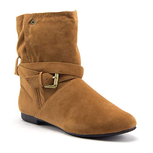 Damen-Stiefeletten mit Fell gefüttert wandelbar Bündchen rund geschnitten Wildleder elegante Stiefel - Bild 2 von 5