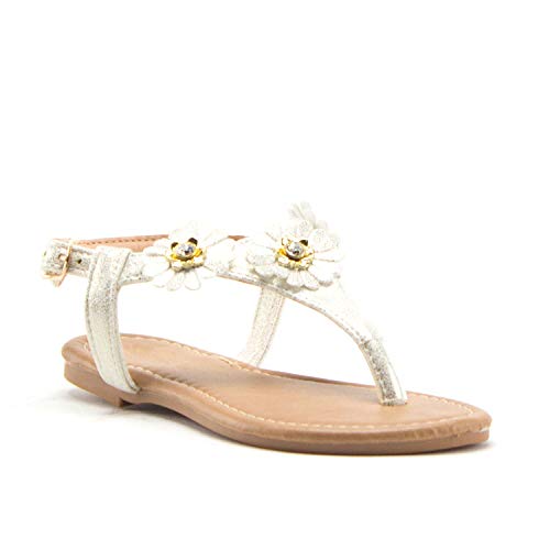 Little Toddler Girls Rhinestone Rainbow Crystals Open Toe Sandals Dress Shoes - Picture 8 of 9