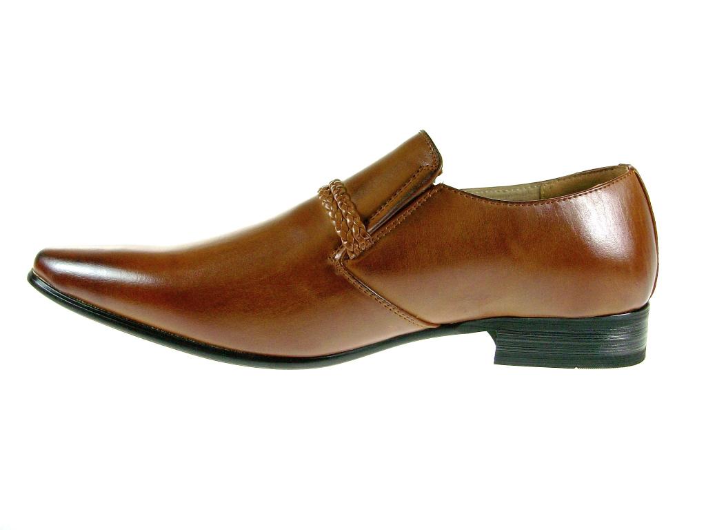 New Men's 98105 Slip On Pointed Toe Loafers Dress Shoes - Picture 34 of 43