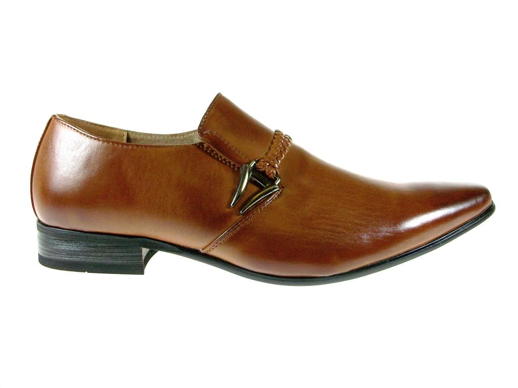 New Men's 98105 Slip On Pointed Toe Loafers Dress Shoes - Picture 33 of 43