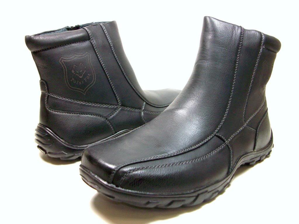Polar Fox Men's 532-Black Cold Weather Fleece Lined Boots - Picture 4 of 9