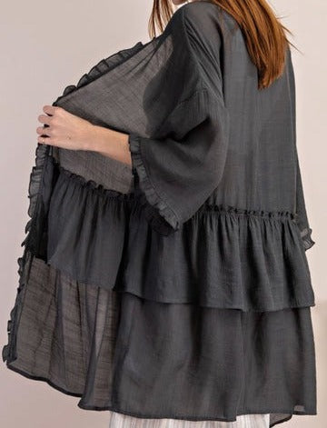 Ruffled Kimono Cardigan - Picture 13 of 15