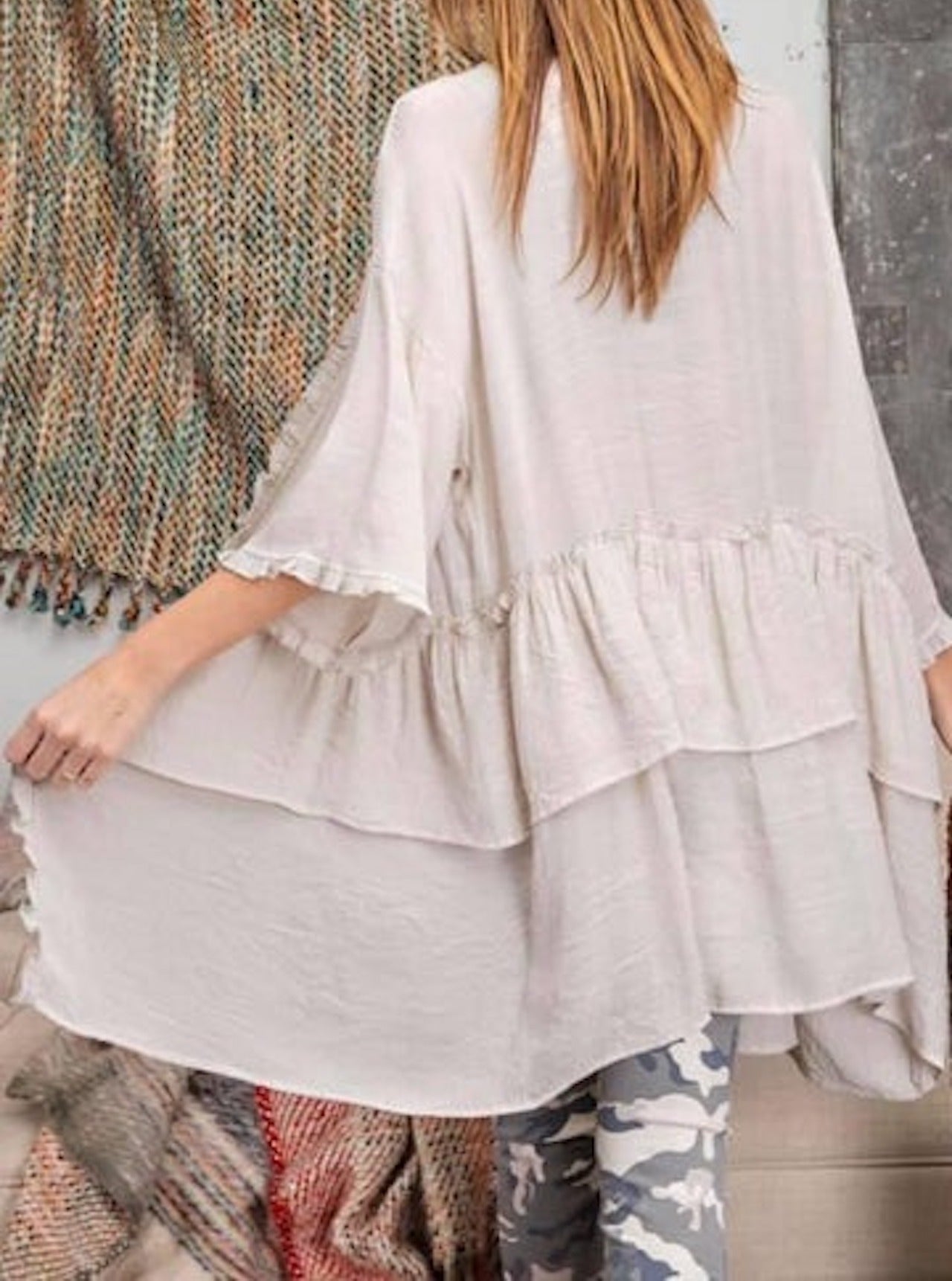 Ruffled Kimono Cardigan - Picture 15 of 15