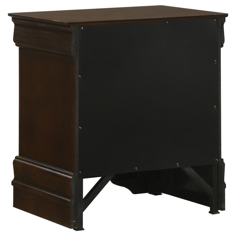 Louis Philippe 4 PC Panel Bedroom Set with High Headboard In Cappuccino - Picture 18 of 24
