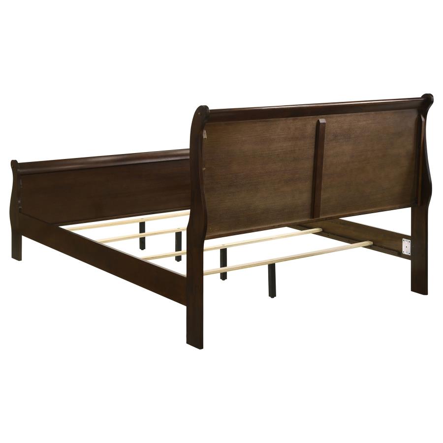 Louis Philippe 4 PC Panel Bedroom Set with High Headboard In Cappuccino - Picture 16 of 24