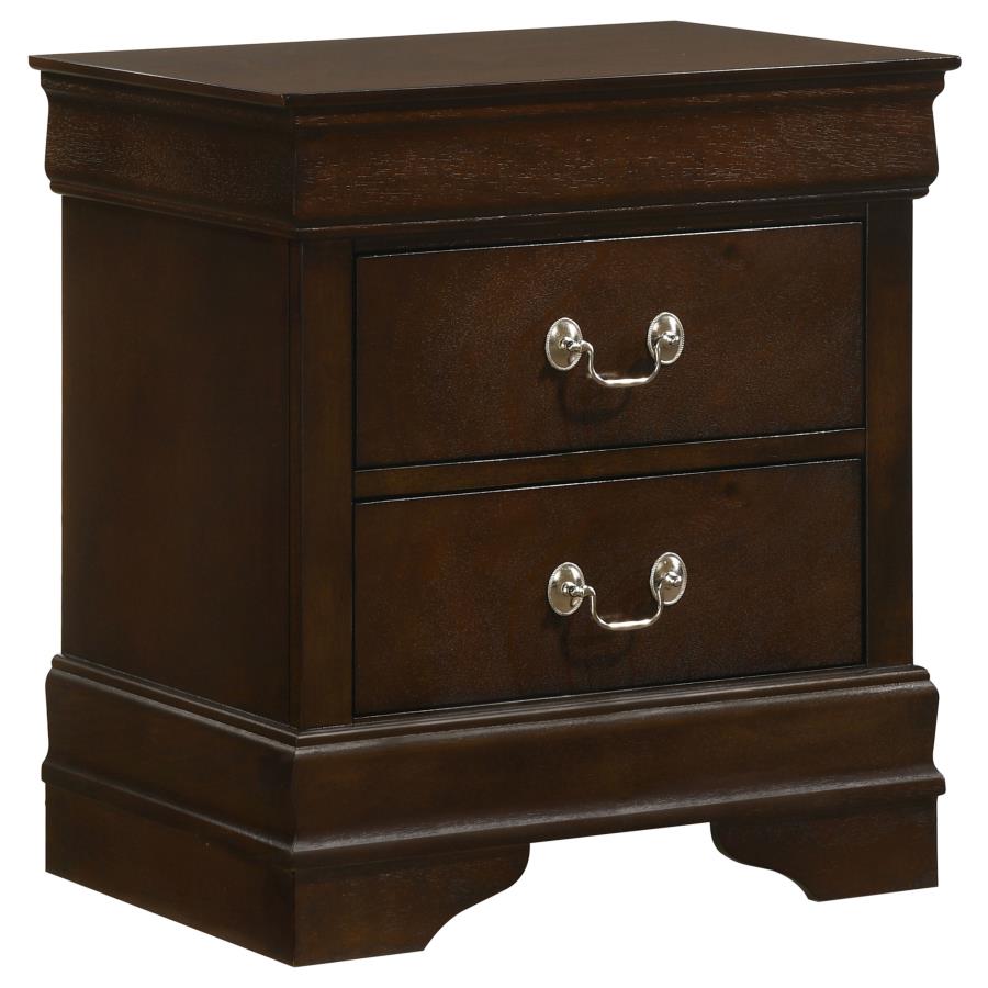 Louis Philippe 4 PC Panel Bedroom Set with High Headboard In Cappuccino - Picture 17 of 24